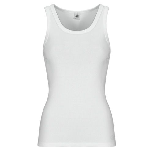 Top Donna Petit Bateau DEBARDEUR COL ROND Bianco, elegante canotta estiva in cotone, ideale per un look casual e alla moda. Perfetta per l'abbigliamento quotidiano, facile da abbinare e versatile. Disponibile in bianco, fondamentale nel guardaroba femminile. Acquista ora per un'estate chic e comfy!