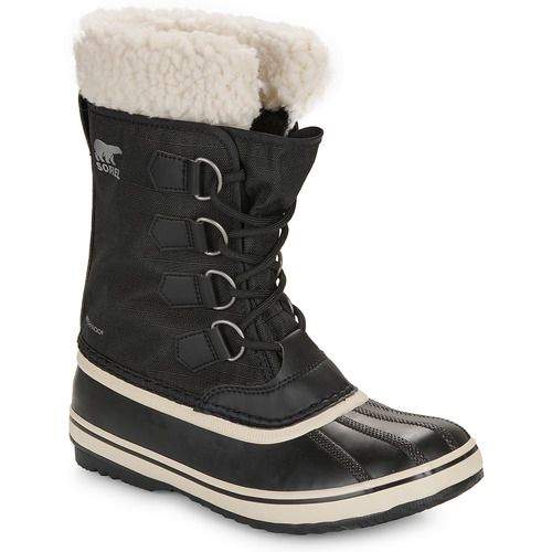 Scarpe da neve Sorel 011 BLACK STONE in Nero per Donna, ideali per affrontare l'inverno. Comfort e stile uniti, perfette per escursioni in montagna e passeggiate nella neve. Design elegante e resistente, suola antiscivolo per una maggiore aderenza. Acquista ora le tue Sorel 011 BLACK STONE e preparati a goderti l'inverno con la giusta protezione e fashion!