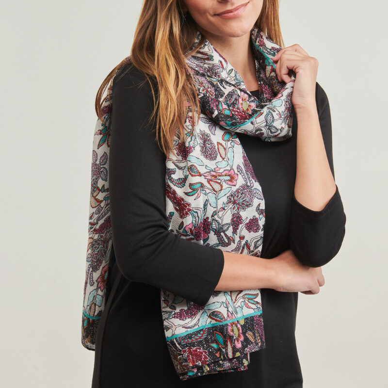 Sciarpa Desigual FOU BOHO RECTANGLE Multicolore Sciarpe Donna - 4