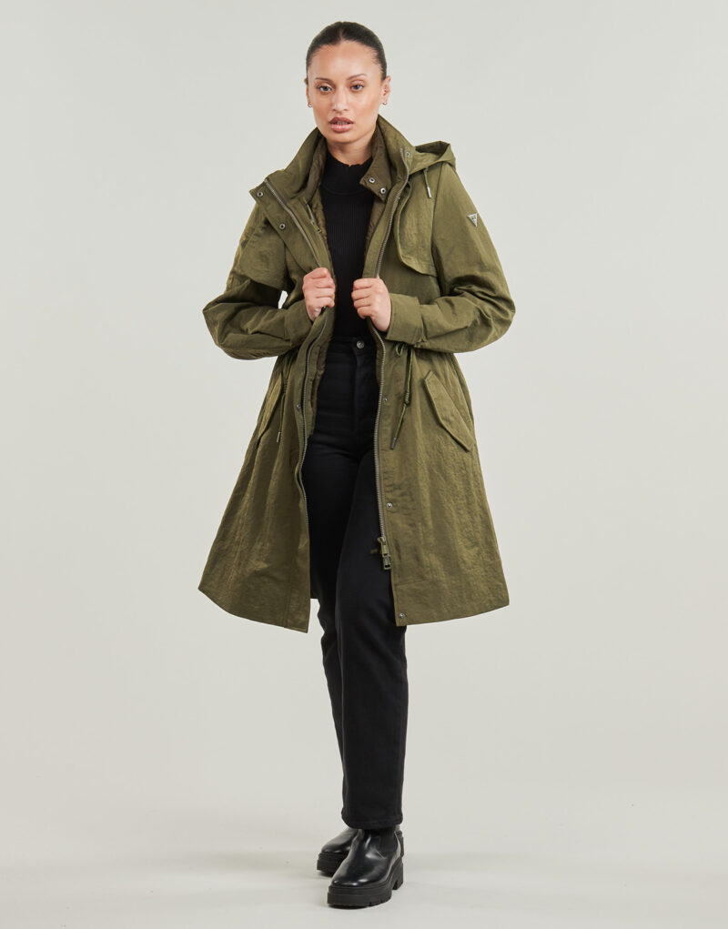 Parka Guess NATASHA PARKA DETACHABLE Kaki Parka Femme - 2