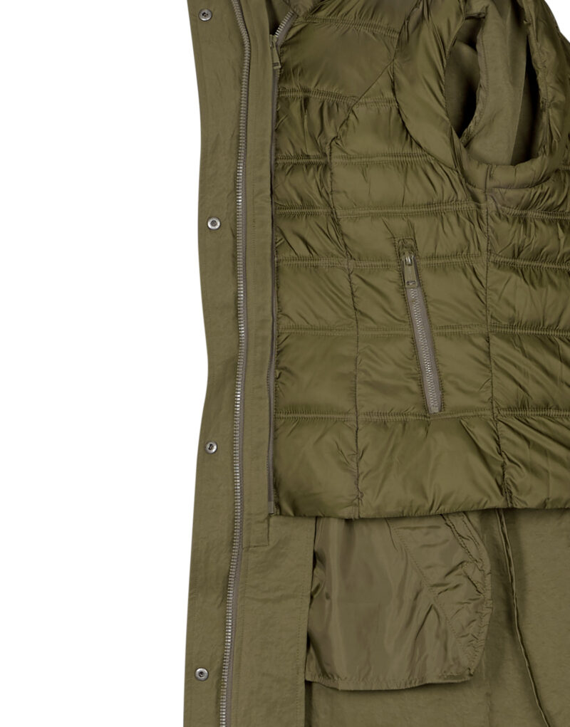 Parka Guess NATASHA PARKA DETACHABLE Kaki Parka Femme - 6