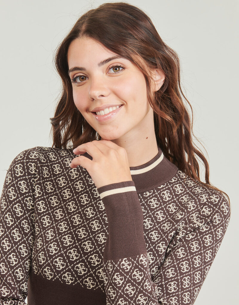 Jumper Guess LISE 4G LS SWEATER Brown Women's Sweaters - 5