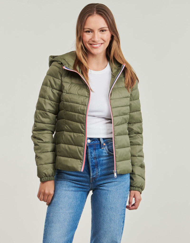 Piumino Only ONLTAHOE CONTRAST HOOD JACKET Kaki Piumini Donna - 2
