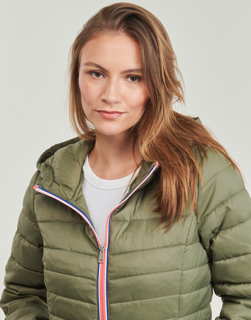 Piumino Only ONLTAHOE CONTRAST HOOD JACKET Kaki Piumini Donna - 5