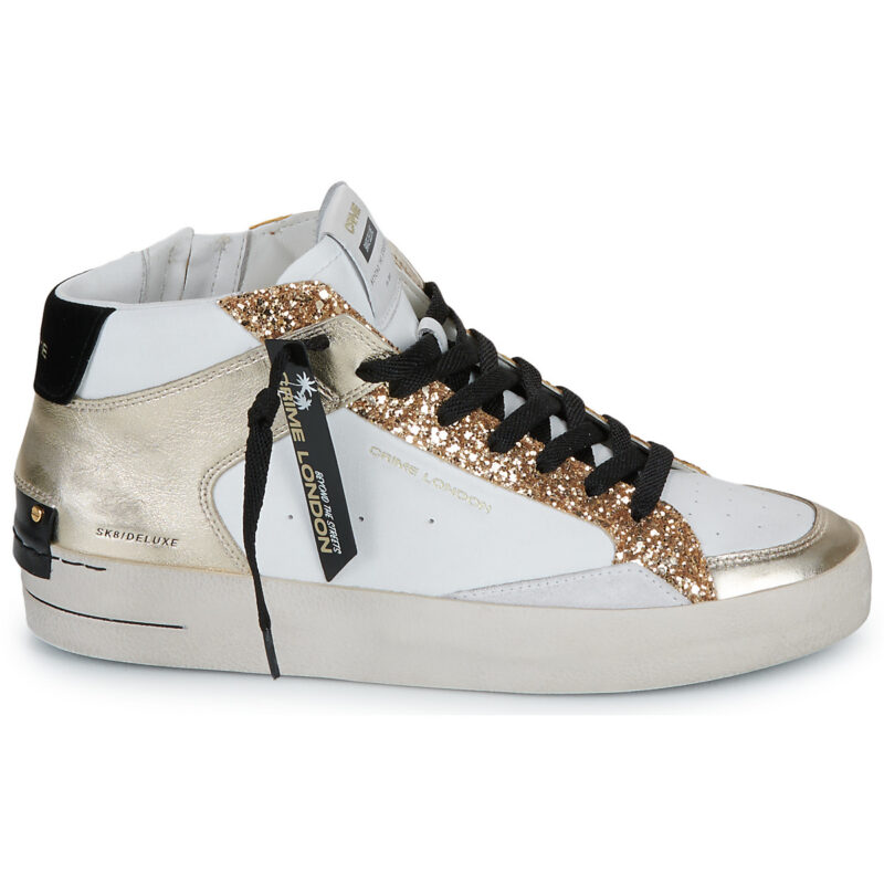 Crime London SKATE MID White High-Top Sneakers Women - 2