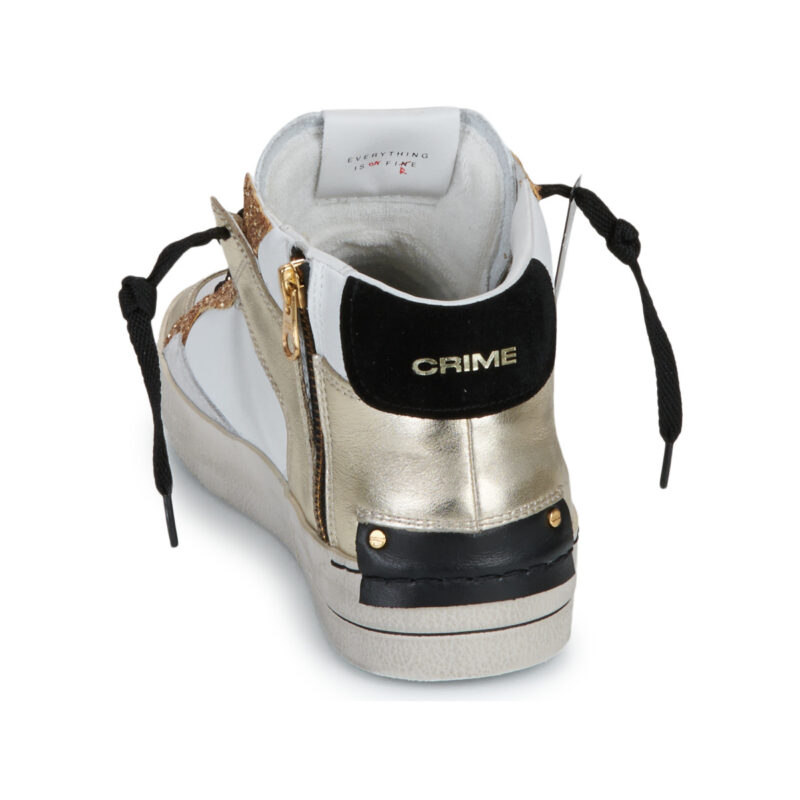 Crime London SKATE MID White High-Top Sneakers Women - 5