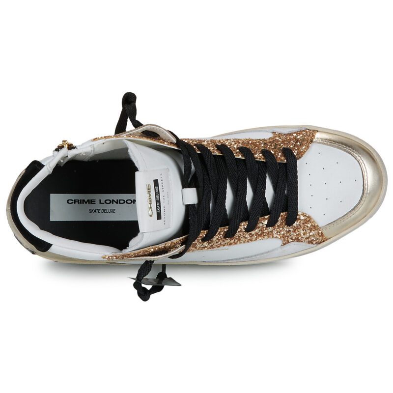 Crime London SKATE MID White High-Top Sneakers Women - 6