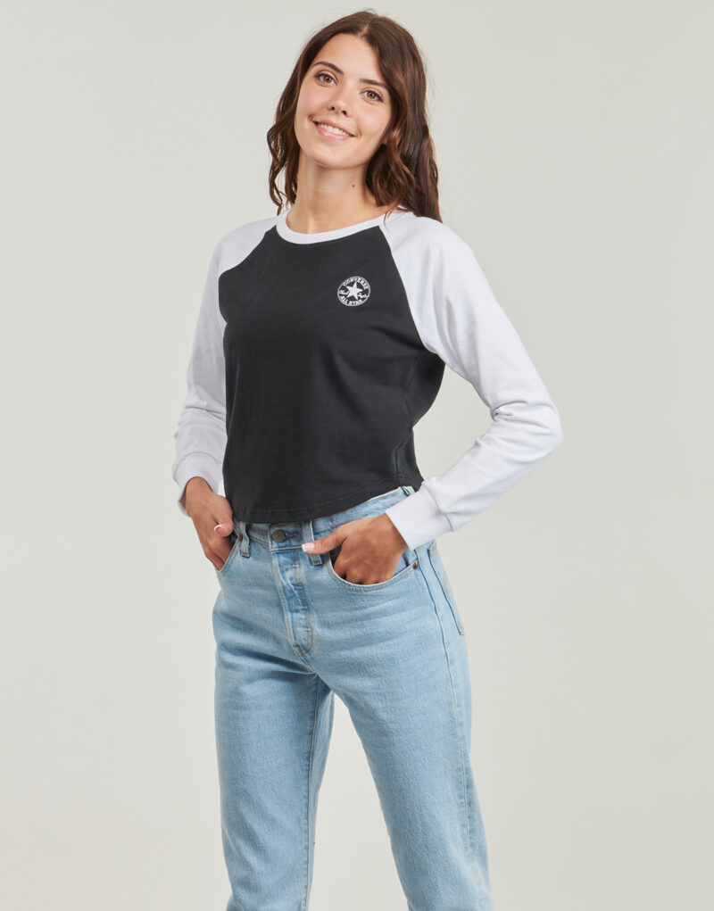 T-shirts a maniche lunghe Converse RAGLAN LONG-SLEEVE TOP Bianco T-shirts a maniche lunghe Donna - 2