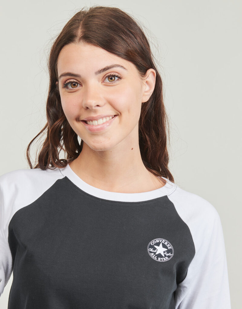 T-shirts a maniche lunghe Converse RAGLAN LONG-SLEEVE TOP Bianco T-shirts a maniche lunghe Donna - 5