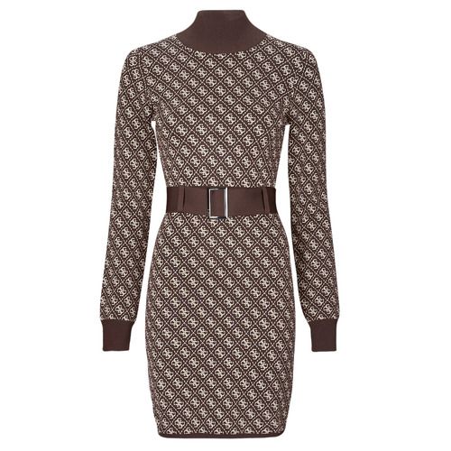 Abito corto donna Guess LISE 4G LS BELTED DRESS SWTR marrone, caratterizzato da un design elegante con cintura in vita. Perfetto per occasioni formali e punti di ritrovo, questo vestito esalta la figura femminile con il suo stile alla moda e i dettagli raffinati. Ideale per la primavera e l'autunno, combina comfort e classe per ogni outfit. Scopri il tuo nuovo must-have per un look sofisticato e versatile.