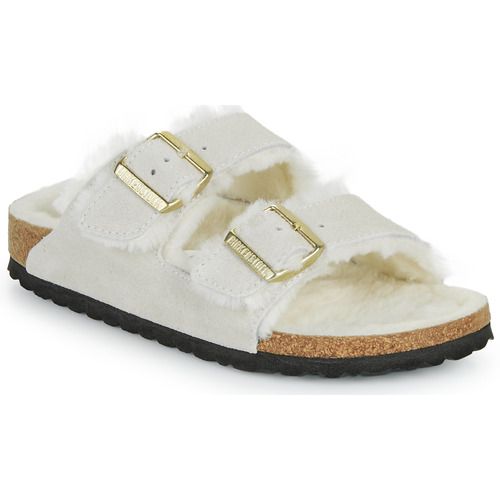 Ciabatta donna Birkenstock Arizona Shearling LEVE Antique White LAF in beige, elegante e confortevole. Perfetta per un look casual e alla moda, ideale per l'autunno e l'inverno. Realizzata con materiali di alta qualità, offre comfort e stile in ogni passo. Scopri la comodità delle Birkenstock con il design senza tempo di queste ciabatte. Perfect for cozy days at home or casual outings.