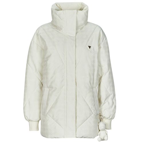 Piumino Donna Guess 4G LOGO PUFFER JACKET Bianco, elegante giacca invernale con logo 4G, perfetta per un look trendy e alla moda. Ideale per affrontare il freddo con stile, questo piumino offre comfort e calore. Acquista ora per un outfit chic e sofisticato!