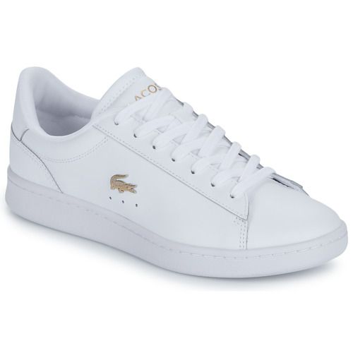 Sneakers basse Donna Lacoste CARNABY Bianco in pelle, con design elegante e casual. Ideali per un look moderno e versatile, perfette per ogni occasione. Comfort e stile assicurati. Acquista le tue Lacoste CARNABY oggi stesso!