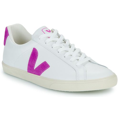 Sneakers basse Veja ESPLAR LOGO Bianco per donna, eleganti e sostenibili, perfette per un look casual e alla moda. Realizzate con materiali di alta qualità, queste sneakers offrono comfort e stile per ogni occasione. Aggiungi un tocco di classe al tuo guardaroba con le iconiche sneakers Veja ESPLAR.