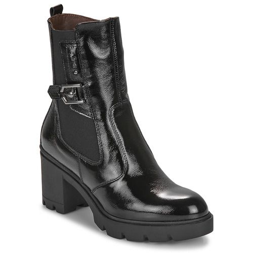 Stivaletti Donna NeroGiardini I411906D-100, eleganti stivaletti neri con tacco, perfetti per ogni occasione. Realizzati in pelle di alta qualità, offrono comfort e stile. Ideali per look casual o formali, queste scarpe rappresentano un must-have nella collezione di moda femminile. 