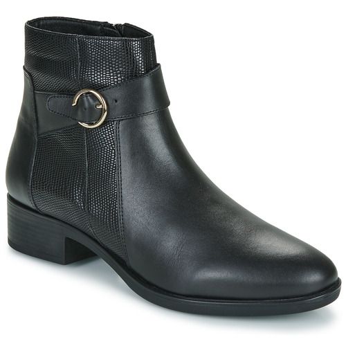 Stivaletti Donna Geox D FELICITY Nero, eleganti e comodi, perfetti per ogni occasione. Design moderno e materiali di alta qualità per un look alla moda. Ideali per il freddo, garantiscono comfort e stile. Acquista ora per completare il tuo guardaroba!