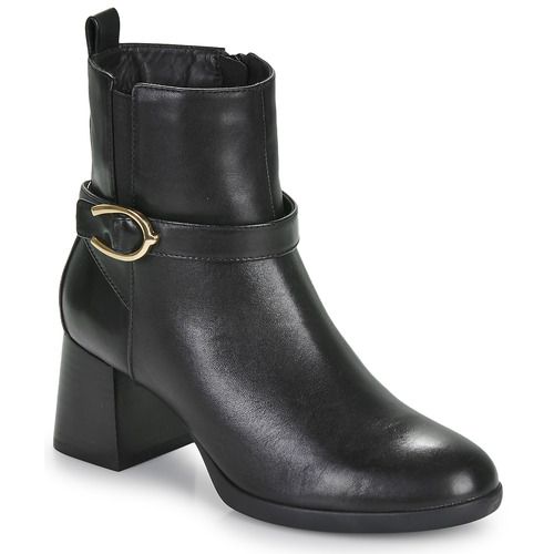 Stivaletti Donna Geox D WALK PLEASURE 55 Nero - Eleganti e confortevoli scarpe in pelle, ideali per ogni occasione. Design moderno e suola traspirante per il massimo comfort. Perfetti per completare il tuo outfit con stile. Acquista ora i tuoi stivaletti Geox!