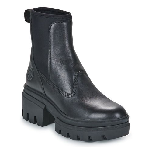 Stivaletti Timberland EVERLEIGH MID CHELSEA neri da donna, realizzati in pelle eco-sostenibile, con design elegante e comodo. Ideali per ogni occasione, questi stivaletti offrono resistenza e stile, perfetti per completare il tuo look autunnale. Scegli la qualità Timberland per la tua moda femminile.