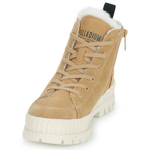 Palladium PALLASHOCK ZIP WARM Beige Women's Ankle Boots - 3