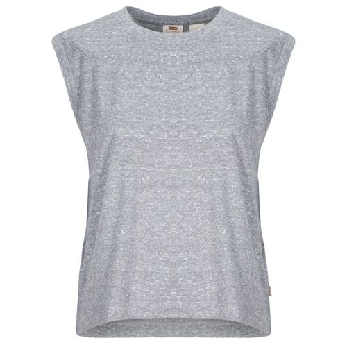 T-shirt Levis BOXY TANK grigia per donna, maniche corte, ideale per un look casual e trendy. Realizzata in cotone morbido, offre comfort e stile per ogni occasione. Perfetta da abbinare a jeans o pantaloni, è un must-have per ogni guardaroba femminile. Disponibile in diverse taglie.