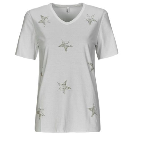 T-shirt Only ONLLUCY bianca maniche corte donna, ideale per look estivi casual e alla moda. Realizzata in cotone morbido, offre comfort e vestibilità perfetta. Perfetta da abbinare a jeans o gonne per outfit versatili. Compra ora la tua T-shirt Only ONLLUCY per un guardaroba trendy!