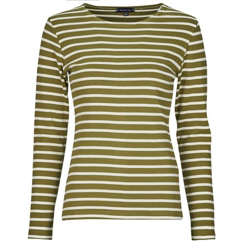 T-shirt manica lunga Donna Armor Lux MARINIERE ML Kaki, dal design elegante e casual, ideale per ogni occasione. Realizzata in cotone di alta qualità, questa maglietta è perfetta per un look alla moda. Autunno/Inverno, versatile e comoda, disponibile in taglie diverse. Aggiungi un tocco di stile al tuo guardaroba con la T-shirt Armor Lux MARINIERE ML Kaki.