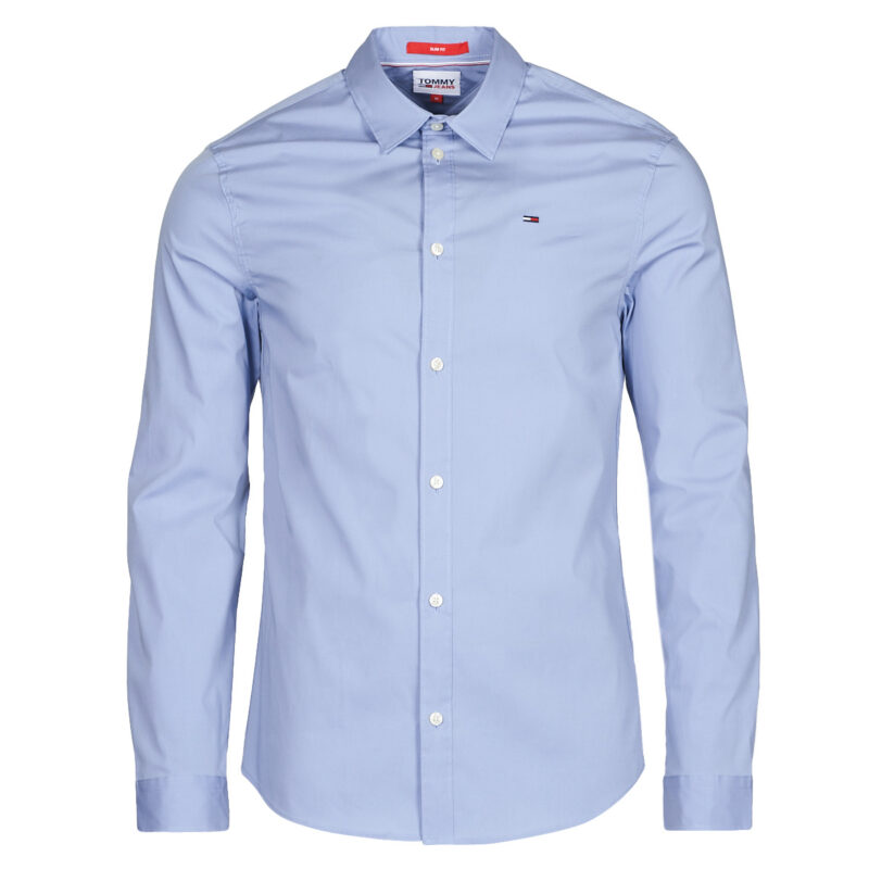 Tommy Jeans TJM ORIGINAL STRETCH SHIRT Long Sleeve Shirt Blue Men's Long Sleeve Shirts - 1