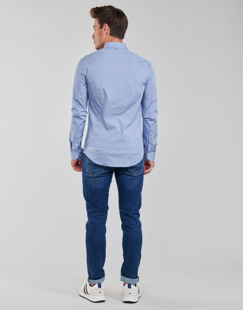 Tommy Jeans TJM ORIGINAL STRETCH SHIRT Long Sleeve Shirt Blue Men's Long Sleeve Shirts - 4