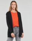 Gilet / Cardigan Only Gilet/cardigan ouvert &agrave; manches longues en maille noire ONLLESLY NOOS pour femme - 2