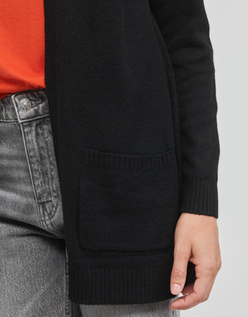Gilet / Cardigan Only Gilet/cardigan ouvert &agrave; manches longues en maille noire ONLLESLY NOOS pour femme - 5