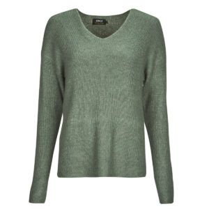 Maglione  Only  ONLCAMILLA V-NECK L/S PULLOVER KNT  Kaki -  Maglioni Donna