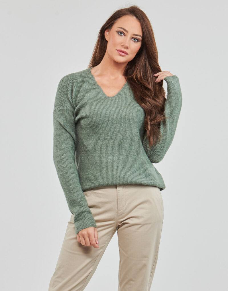 Maglione Only ONLCAMILLA V-NECK L/S PULLOVER KNT Kaki Maglioni Donna - 2