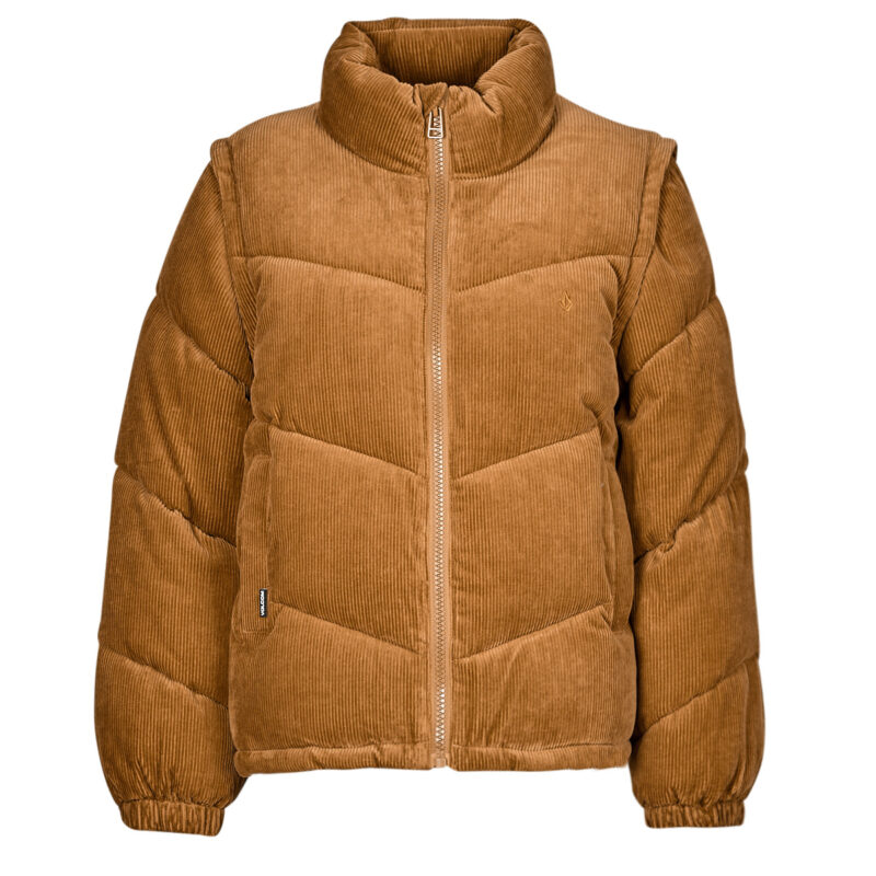 Volcom CORD'N PUFF Down Jacket Brown Women's Down Jackets - 1