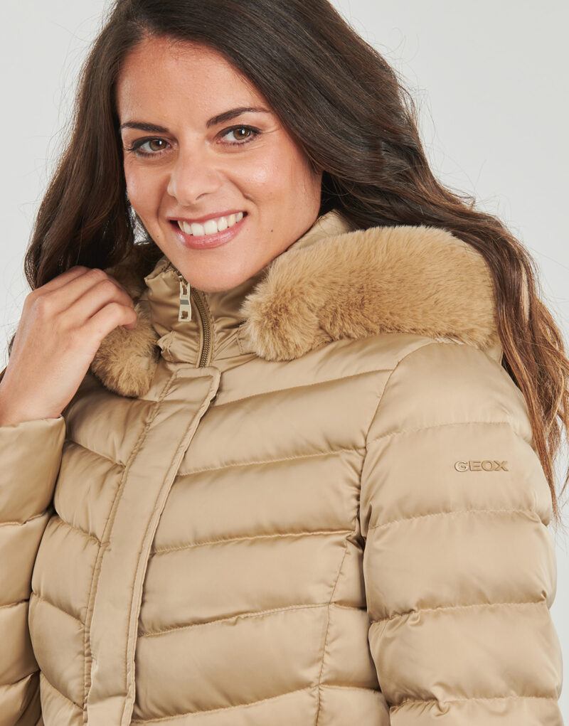 Piumino  Geox  W BETTANIE LONG JKT  Beige -   Piumini Donna - 5