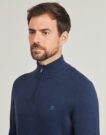 Timberland Baumwollpullover mit 1/4-Rei&szlig;verschluss, blau, Herrenpullover - 5