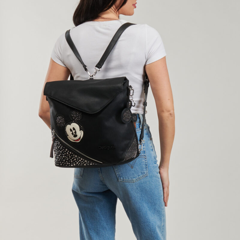 Femme Desigual Sac &agrave; dos noir pour femme BACK MICKEY STUDSTYLE JERSEYMAX PU - 6