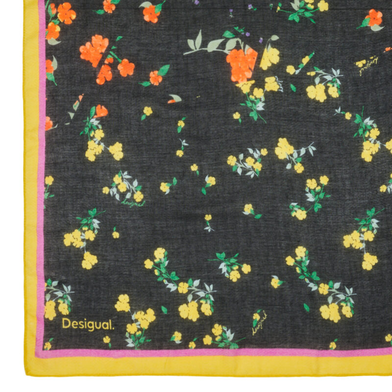 Sciarpa Desigual FOU MIXED FLOWERS RECTANGLE Multicolore Sciarpe Donna - 2