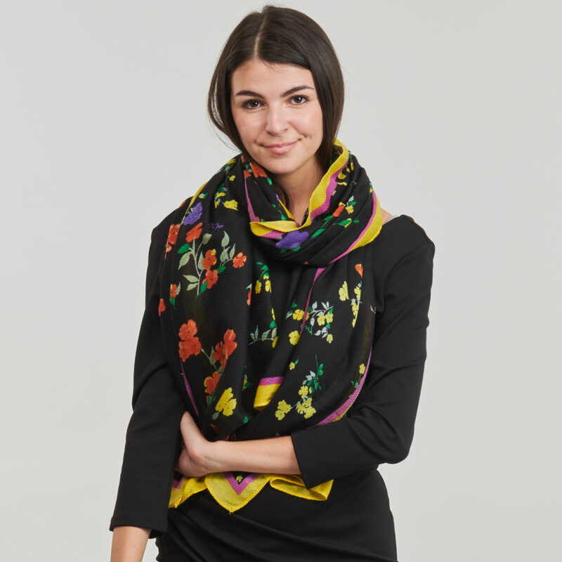 Sciarpa Desigual FOU MIXED FLOWERS RECTANGLE Multicolore Sciarpe Donna - 4
