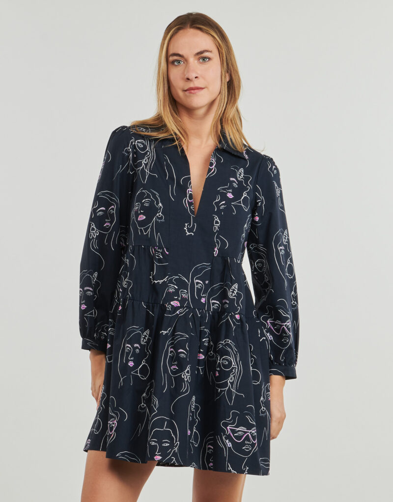 Abito corto Desigual VEST LOUISVILLE Marine Abiti corti Donna - 2