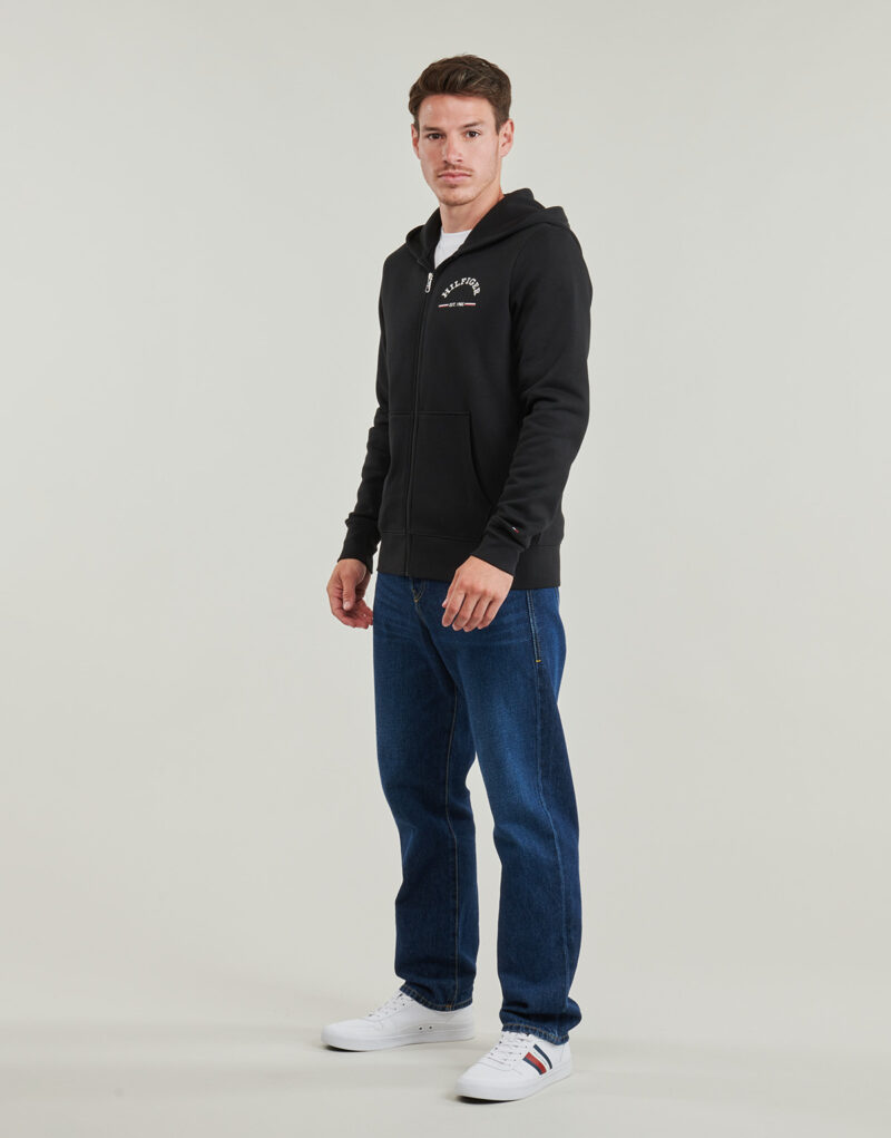 Felpe con cappuccio Tommy Hilfiger ROUNDALL HOODED ZIP THROUGH Nero Felpe con cappuccio Uomo - 3