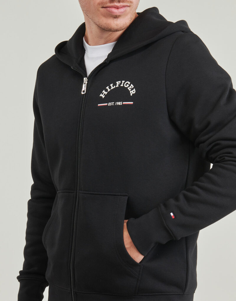 Felpe con cappuccio Tommy Hilfiger ROUNDALL HOODED ZIP THROUGH Nero Felpe con cappuccio Uomo - 5