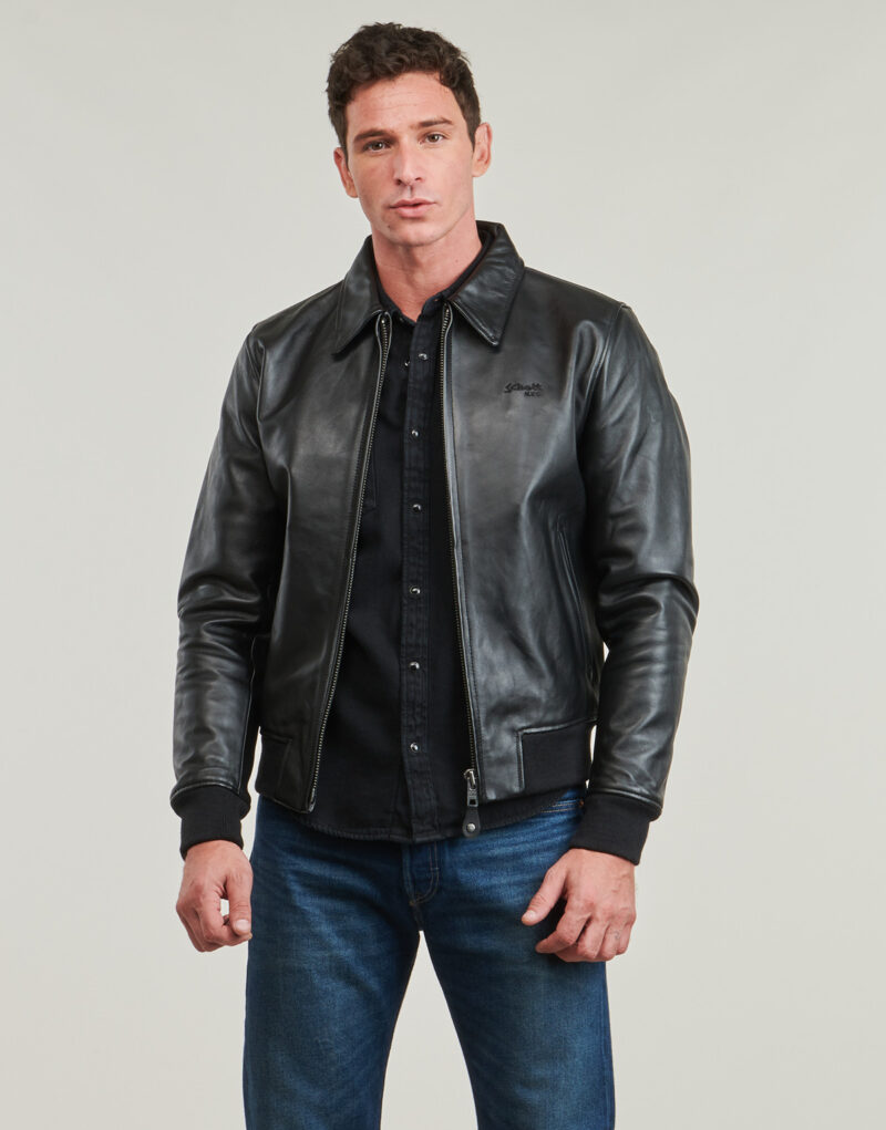 Giacca in pelle Schott LC 5100 RIB Nero Giacche in pelle Uomo - 2