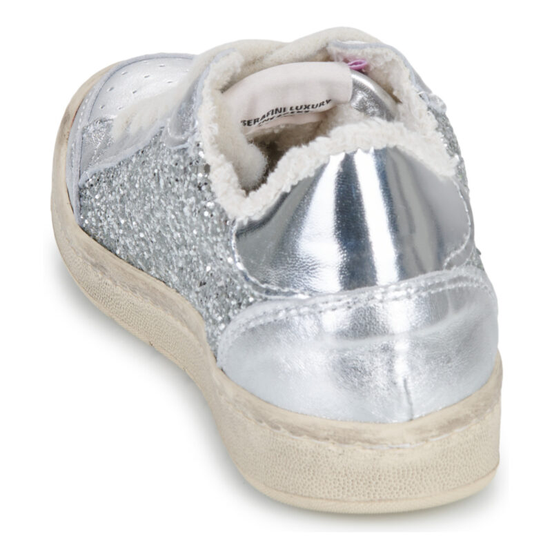 Serafini SAN DIEGO Silberne Low-Top-Sneaker f&uuml;r Damen &ndash; Gr&ouml;&szlig;e 5