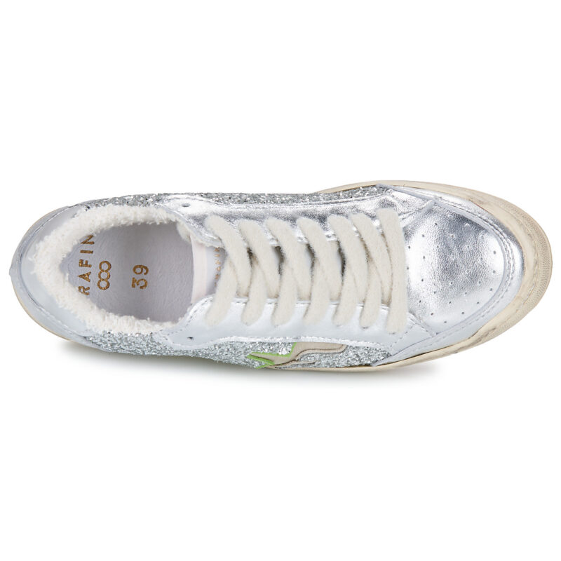 Serafini SAN DIEGO Silberne Low-Top-Sneaker f&uuml;r Damen &ndash; Gr&ouml;&szlig;e 6