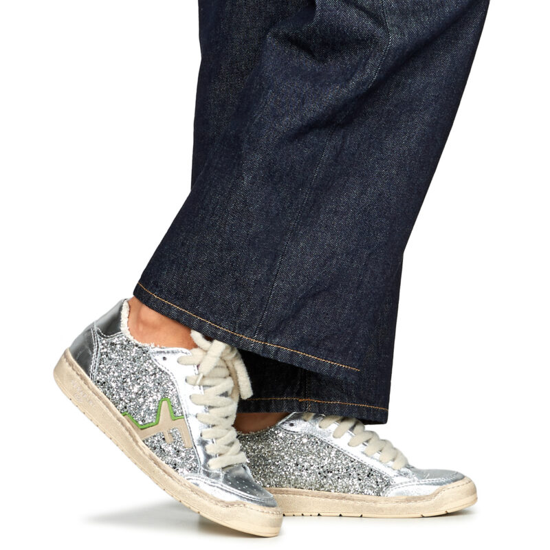 Serafini SAN DIEGO Silberne Low-Top-Sneaker f&uuml;r Damen &ndash; Gr&ouml;&szlig;e 8