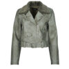 Giacca in pelle Only ONLMACY Grigio Giacche in pelle Donna