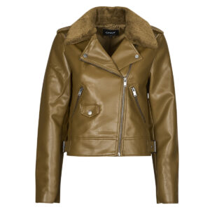 Giacca in pelle  Only  ONLVILHELMA  Marrone -   Giacche in pelle Donna