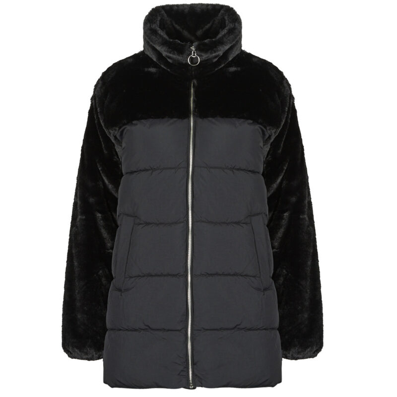 Piumino Only ONLWANJA FUR PUFFER MIX COAT CC OTW Nero Piumini Donna - 1