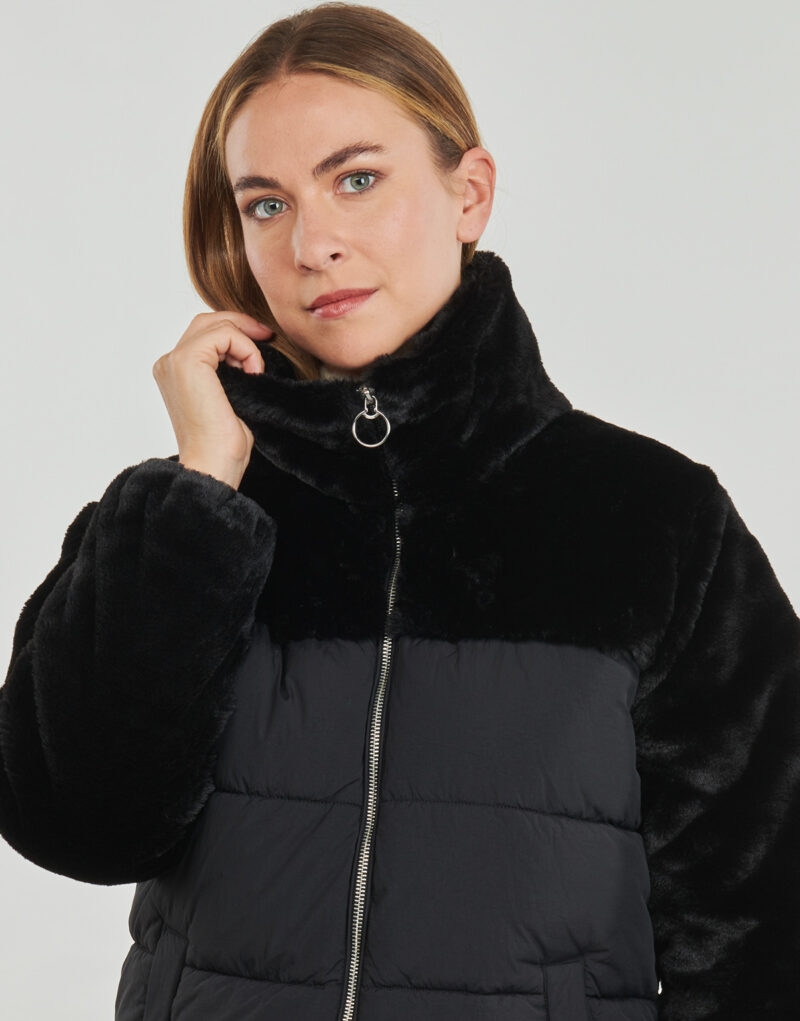Piumino Only ONLWANJA FUR PUFFER MIX COAT CC OTW Nero Piumini Donna - 5