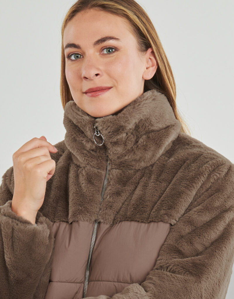 Duvet Only ONLWANJA FUR PUFFER MIX COAT CC OTW Brown Women's Down Jackets - 5